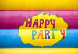 Überdachte grosse Multifun Hüpfburg mit Rutsche im Thema Party für Kinder bestellen