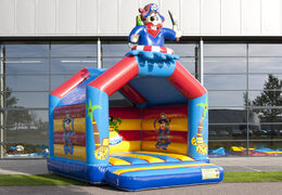 Kaufen sie standard-piraten-hüpfburg mit einem 3D-objekt oben drauf für kinder. Bestellen sie hüpfburgen online bei JB-Hüpfburgen Deutschland