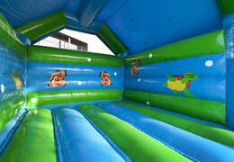 Kaufen sie standard-hüpfburg mit einem 3D-schildkrötenobjekt oben drauf für kinder. Bestellen sie hüpfburgen online bei JB-Hüpfburgen Deutschland