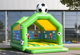 Große überdachte Hüpfburg im Thema Fußball für Kinder kaufen