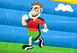 Hüpfburg Groß mit Dach im Thema Fußball für Kinder kaufen