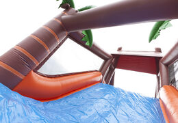 Einzigartiger 17 meter breiter hindernisparcours im dschungel-Design mit 7 spielelementen und bunten objekten für kinder. Kaufen sie aufblasbare hindernisparcours jetzt online bei JB-Hüpfburgen Deutschland