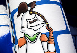 Bestellen sie standard-hüpfburg mit einem rittermotiv in einer blauen farbe für kinder. Kaufen sie hüpfburgen online bei JB-Hüpfburgen Deutschland