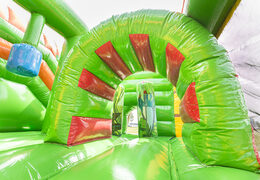 Bestellen sie mittelgroße aufblasbare multiplay-hüpfburg im safari-gorilla-design mit rutsche für kinder. Kaufen sie aufblasbare vonline bei JB-Hüpfburgen Deutschland