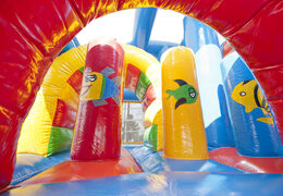 Bestellen sie eine mittelgroße aufblasbare hai-hüpfburg mit rutsche für kinder. Kaufen sie aufblasbare hüpfburgen online bei JB-Hüpfburgen Deutschland