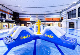 Bestellen sie einen doppelten hairrun-parcours für jung und alt. Kaufen sie aufblasbare schwimmbecken-hindernisparcours jetzt online bei JB-Hüpfburgen Deutschland