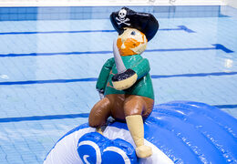 Piratenlauf-parcours in einzigartigem design mit lustigen 3D-objekten und nicht weniger als 2 rutschen für jung und alt. Kaufen sie aufblasbare schwimmbecken-hindernisparcours jetzt online bei JB-Hüpfburgen Deutschland