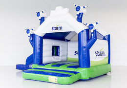 Bestellen sie maßgeschneiderte aufblasbare Storm-multifun windmühlen aufblasbare profi hüpfburg  mit rutsche in Ihren eigenen Farben und mit Ihrem Logo bei JB-Hüpfburgen Deutschland. Fordern sie jetzt ein kostenloses design für aufblasbare hüpfburg mit logo in Ihrer corporate identity an