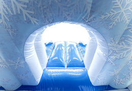 Kleine Multiplay Hüpfburg mit Dach und Rutsche im Thema Eis für Kids zu kaufen