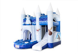 Kleine Multiplay Hüpfburg mit Dach und Rutsche im Thema Eis für Kinder bestellen