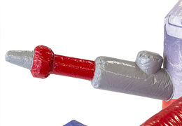 Aufblasbare multiplay-feuerwehr-hüpfburg mit rutsche in der mitte und 3D-objekten für kinder. Bestellen sie hüpfburgen online bei JB-Hüpfburgen Deutschland