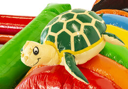 Kaufen sie eine tropische hüpfburg mit rutsche für kinder. Bestellen sie aufblasbare hüpfburgen online bei JB-Hüpfburgen Deutschland