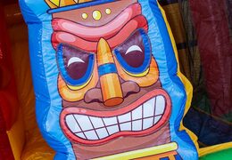 Kaufen sie aufblasbare boss slidebox hüpfburg im hawaii thema mit rutsche für kinder. Bestellen sie hüpfburgen online bei JB-Hüpfburgen Deutschland
