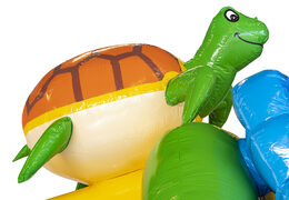 Bestellen sie eine hüpfburg mit aufblasbarer rutsche im hawaii-stil für kinder. Aufblasbare hüpfburgen mit rutsche erhältlich bei JB-Hüpfburgen Deutschland