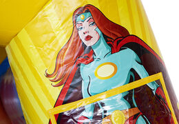 Aufblasbare hüpfburg mit superhelden-thema für kinder zu verkaufen. Bestellen sie jetzt aufblasbare hüpfburgen mit rutsche bei JB-Hüpfburgen Deutschland