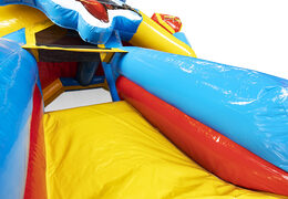 Aufblasbarer hüpfburg mit superhelden-thema für kinder zu verkaufen. Bestellen sie jetzt aufblasbare hüpfburgen mit rutsche bei JB-Hüpfburgen Deutschland