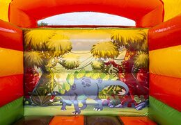 Kleine aufblasbare hüpfburg zum kaufen im bunten dino-design. Hüpfburgen erhältlich bei JB-Hüpfburgen Deutschland online