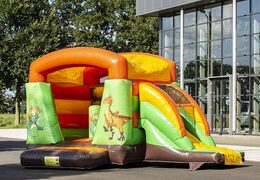 Aufblasbarer multifun-hüpfburg mit rutsche grün im dino-design für kinder zum Kaufen. Kaufen sie hüpfburgen online bei JB-Hüpfburgen Deutschland