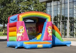 Kleine multifun aufblasbare hüpfburg mit dach im einhorn-design zu verkaufen. Bestellen sie hüpfburgen bei JB-Hüpfburgen Deutschland online