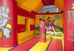Aufblasbare multifun-hüpfburg mit midi-zirkusthema und dach zum verkauf bei JB-Hüpfburgen Deutschland online