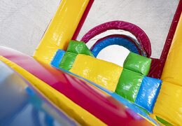 Aufblasbarer mini-multiplay-hüpfburg im flamingo-design mit rutsche für kinder. Bestellen sie aufblasbare hüpfburgen online bei JB-Hüpfburgen Deutschland