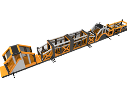 Mega aufblasbarer hindernisparcours für kinder mit einer länge von nicht weniger als 48,5 metern. Kaufen sie aufblasbare hindernisparcours jetzt online bei JB-Hüpfburgen Deutschland