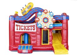 Kaufen sie eine mittelgroße aufblasbare multiplay-hüpfburg im achterbahn-design mit rutsche für kinder. Bestellen sie aufblasbare hüpfburgen online bei JB-Hüpfburgen Deutschland