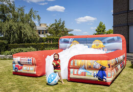 Opblaasbaar bubble park met schuim in brandweer thema te koop voor kinderen