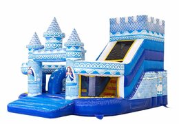 Kaufen sie große aufblasbare offene blaue multiplay-hüpfburg mit rutsche im thema funcity princess für kinder. Bestellen sie hüpfburgen online bei JB-Hüpfburgen Deutschland