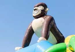 Bestellen sie für kinder eine standard-dschungel-hüpfburg in auffälligen farben mit einem großen 3D-objekt in form eines gorillas auf der oberseite. Hüpfburg zum verkauf online bei JB-Hüpfburgen Deutschland