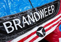 Bestellen sie eine mittelgroße aufblasbare feuerwehr-hüpfburg mit rutsche für kinder. Kaufen sie aufblasbare hüpfburgen online bei JB-Hüpfburgen Deutschland