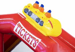 Bestellen Sie die aufblasbare Hüpfburg Slide Combo im Achterbahn-Thema rot für Kinder