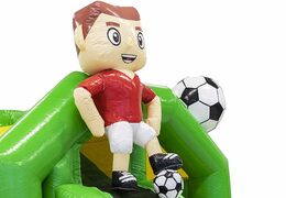 Bestellen Sie einen aufblasbaren Hüpfburg mit Fußball-Thema Slide Combo in Grün für Kinder