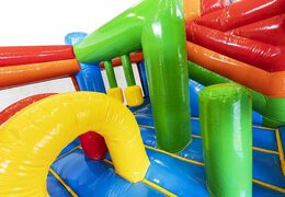 Tropisches aufblasbares Luftkissen mit Rutschen und Gegenständen im Kissen zum Verkauf für Kinder