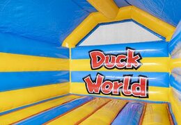 Bestellen Sie aufblasbare Hüpfburg blau gelb im Entenmotiv für Kinder