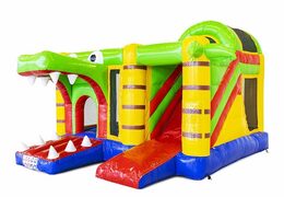 Bestellen Sie aufblasbare Hüpfburg mit Rutsche im Krokodil-Design für Kinder