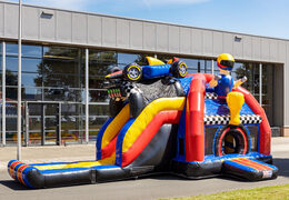 Aufblasbarer Multiplay-Super-Hüpfburg mit Rutsche zum Thema Formel 1 für Kinder zu verkaufen