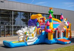 Bestellen Sie aufblasbare Multiplay Super-Hüpfburg im Einhorn-Stil mit vielen Farben für Kinder