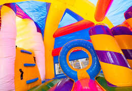 Kaufen Sie aufblasbare Multiplayer-Super-Hüpfburg im Einhorn-Thema für Kinder mit vielen Farben