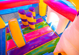 Aufblasbare Multiplayer-Super-Hüpfburg im Einhorn-Design für Kinder mit vielen Farben zu verkaufen