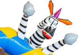 Bestellen Sie Animal Party Slide Combo Luftkissen mit Rutsche und 3D-Tiere darauf für Kinder