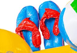 aufblasbares Luftkissen im Thema Entenwelt mit Rutsche für Kinder bestellen