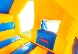 Kaufen Sie aufblasbare Hüpfburg mit Rutsche auf der Vorderseite in Gummientenmotiv Gelb