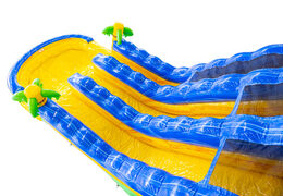 Bestellen Sie aufblasbare Wasserrutsche Waterslide D22 Hawaii mit tropischem Thema mit Palmen