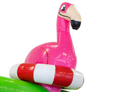 Kaufen Sie eine aufblasbare Hüpfburg im Thema Flamingo mit zum Thema passenden Drucken für Kinder. Bestellen Sie Hüpfburgen online bei JB-Hüpfburgen Deutschland