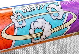 Kaufen Sie einen 13 meter aufblasbaren Hindernisparcours im Comic thema für Kinder. Bestellen sie aufblasbare parcours jetzt online bei JB-Hüpfburgen Deutschland