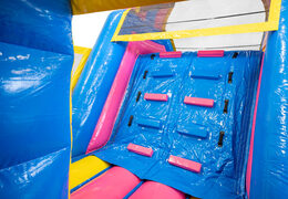 Kaufen Sie einen 13 meter aufblasbaren Hindernisparcours im Flamingo thema für Kinder. Bestellen sie aufblasbare parcours jetzt online bei JB-Hüpfburgen Deutschland