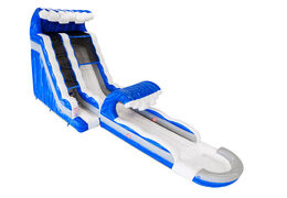 Kaufen Sie aufblasbare Wasserrutsche in blau, weiß, silber