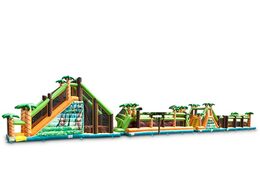 Große Hindernisparcours-Hüpfburg mit Dschungelmotiv