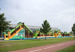Obstacle course on bouncy castle